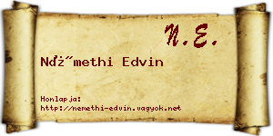 Némethi Edvin névjegykártya